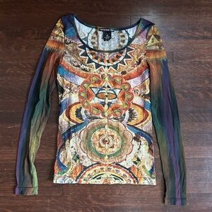 1990s Vivienne Tam Chakras Long Sleeve top - sz 0